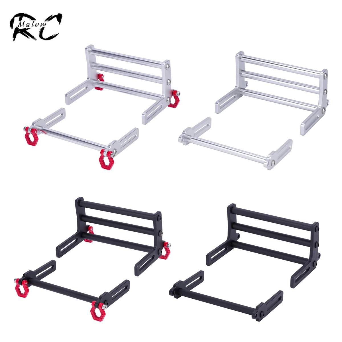 1 Set Metal Front Rear Bumper Bull Bars for 1/10 RC Car Crawler Axial TRX4 SCX10 LCG Chassis FJ40 Power Wagon Cab Body