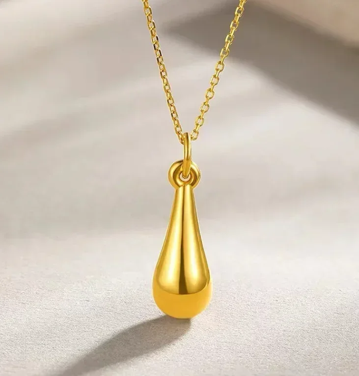 Eldorado Gold  Glod 24k pure  pendants 999 real  water drop pendant for women
