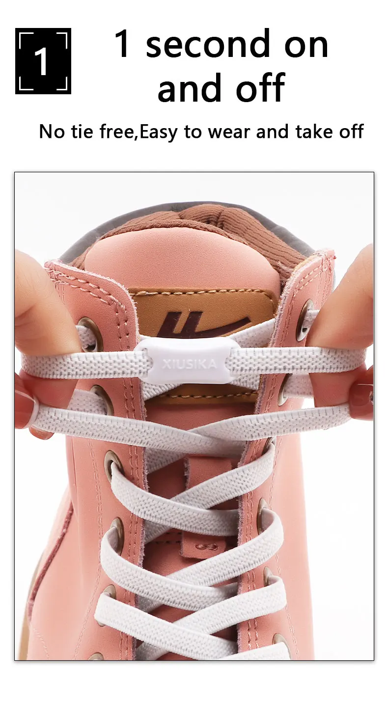 Elastische Schnürsenkel ohne Binden, flache Schnürsenkel für Sneaker, Schnürsenkel ohne Binden für Kinder und Erwachsene, schnelle Schnürsenkel, Gummibänder für Schnürsenkel. – Detail 3