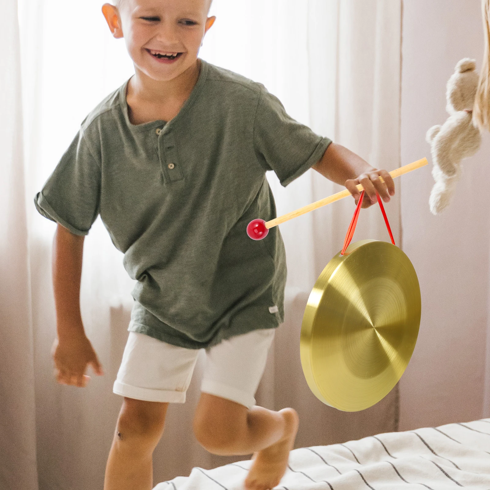 

22CM Copper Gong Sturdy Durable Clear Sound Percussion Instrument for Flood Warning Party Opening Basketball Chinese Cymbals