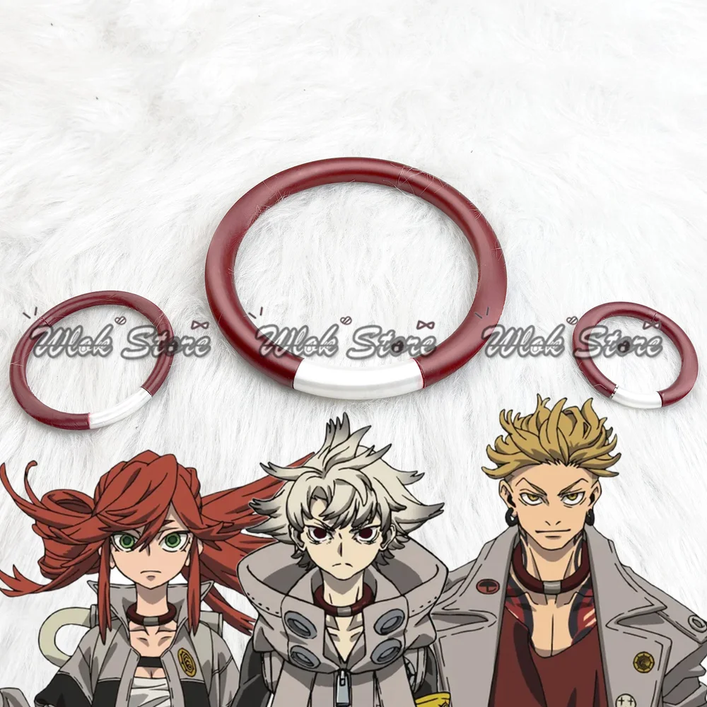 

Anime GACHI AKUTA Rudo Surebrec Enjin Riyo Cosplay Props Red Ring Necklace Bracelets Halloween Party Carnival Roleplay Accessory