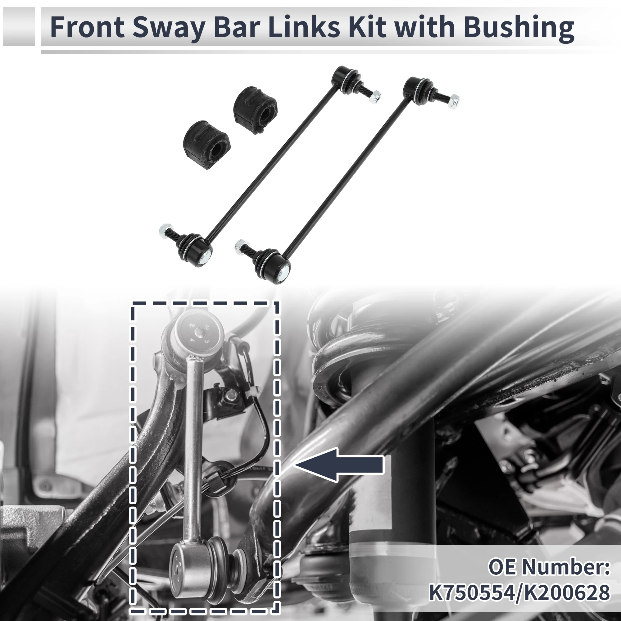 

UXCELL Front Stabilizer Bar Links with 2 Pcs Bushing for Ford Focus No.K750554 1 Set