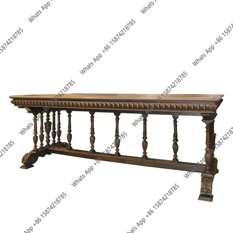 

N68 French solid wood carved dining table/American country banquet table/vintage villa conference table