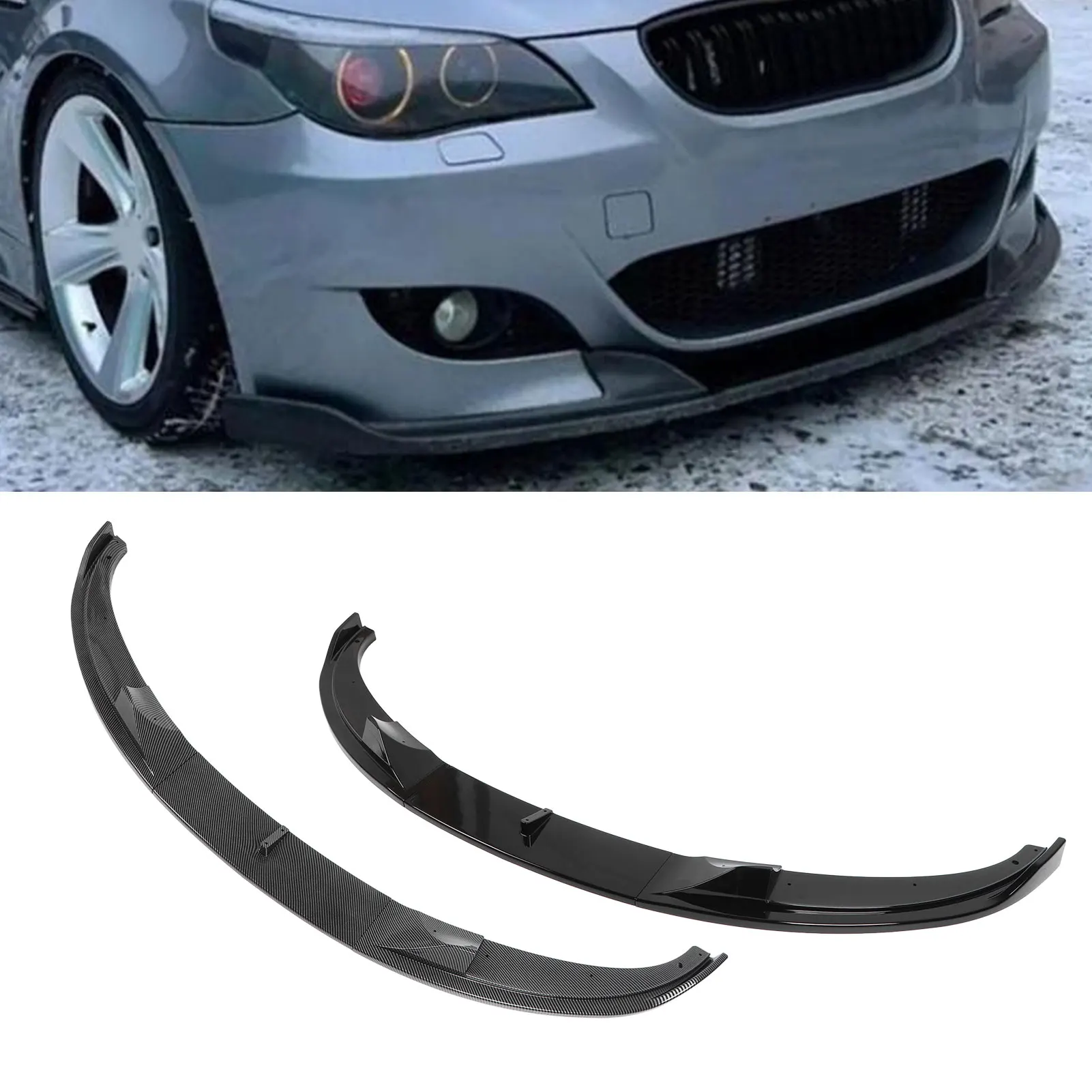 

Car Front Bumper Lip Spoiler High Strength Sporty Bumper Lip Chin Splitter Diffuser for BMW E60 E61 M5 2005‑2010