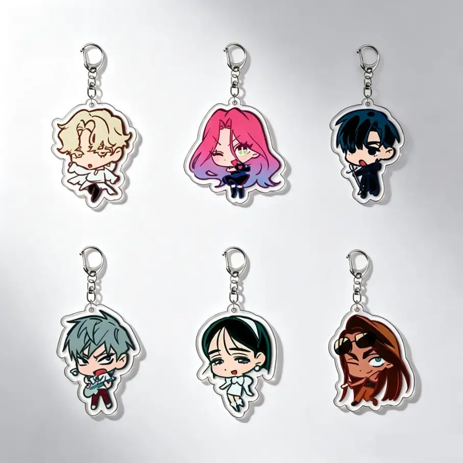 1/6‑Piece Set Alien‑Stage Anime Keychain, Luka, Ivan, Till, Mizi, Hyuna, Sua Key Chains, Game Peripheral Accessories, Backpack C