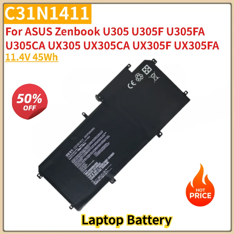 

C31N1411 Laptop Battery 11.4V 45Wh For ASUS Zenbook U305FA U305CA U305 U305F UX305 UX305FA UX305CA UX305F Brand-New High Quality