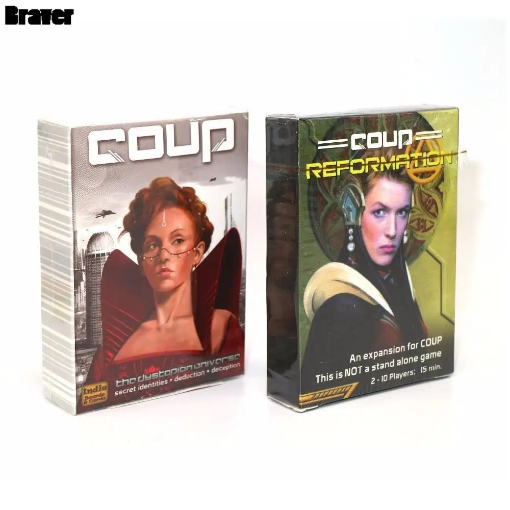 

Board game Coup Full English version basic or expansion reformation card game for home party playing cards