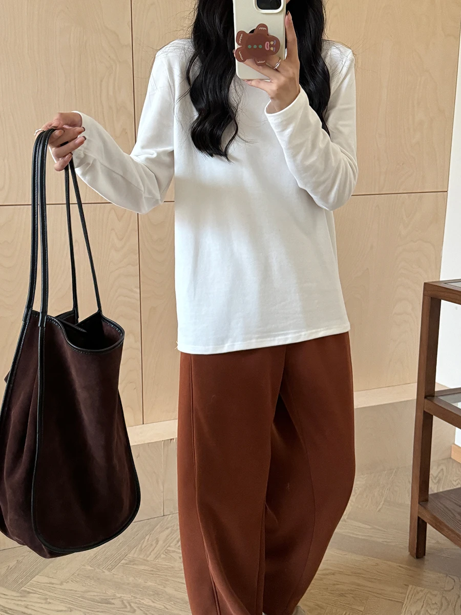 

Uniko Casual Loose Long Sve T-irt Hoodie Women's Autumn Winter New Korean Version Cover Belly Slimming Base irt