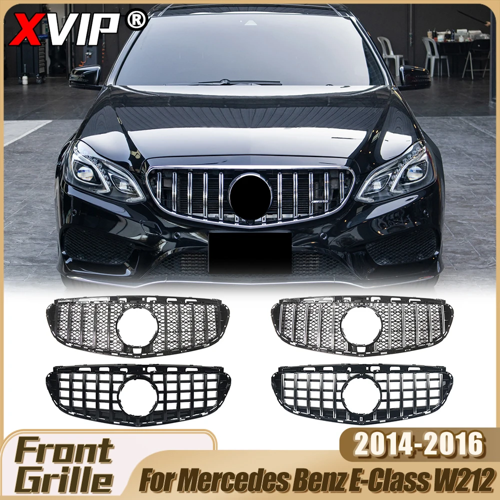 

XVIP AMG Style Upper Grill For Mercedes Benz E-Class W212 E200 E250 E350 14-16 Chrome Diamonds Style Racing Grille Tuning Refit