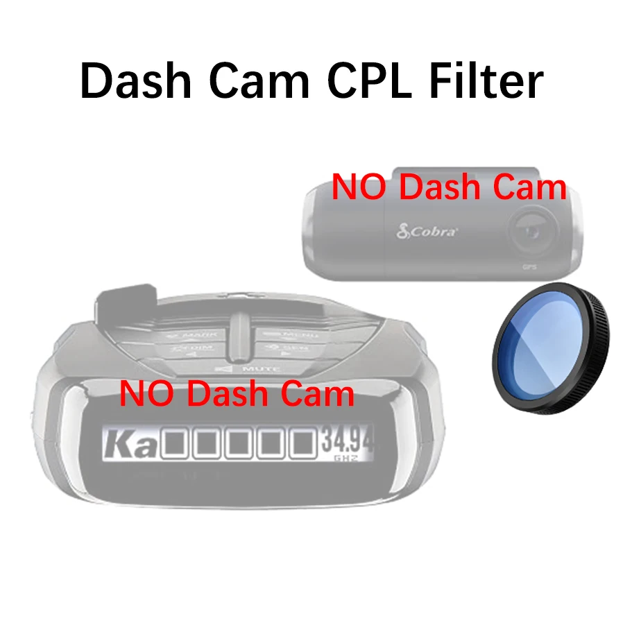 CHIZHILIN CPL Filter for Cobra RAD 480i Radar Detector Dash Cam CPL Filter Reduce Glare Reflect