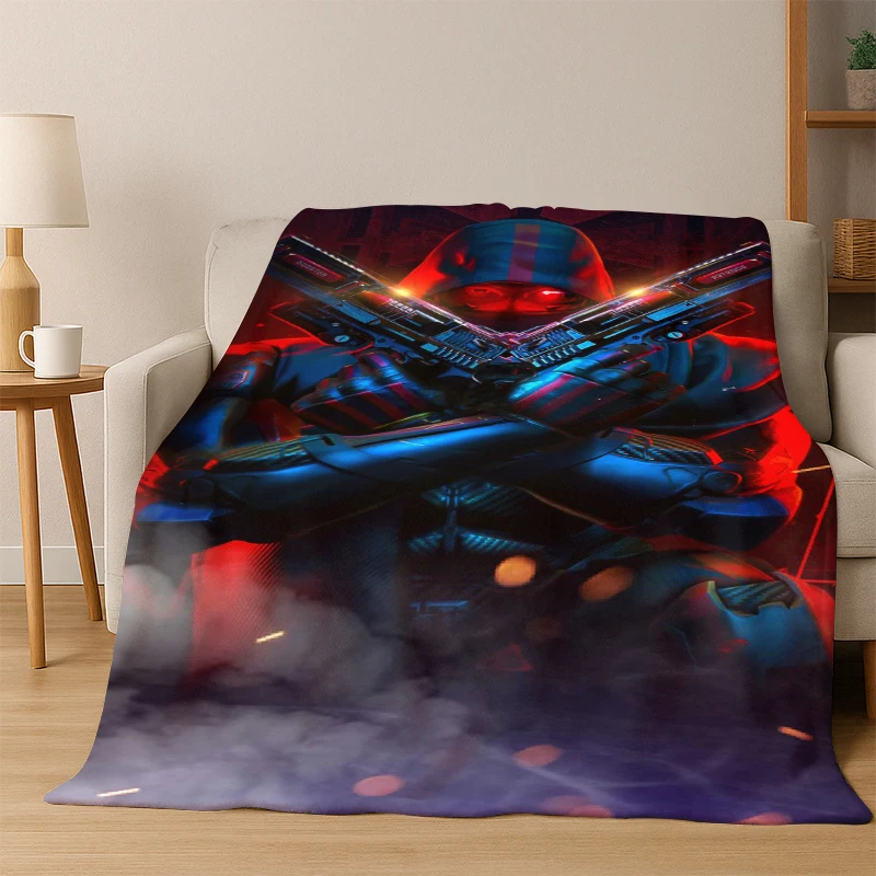 COD Call of Duty War Game Cartoon Flannel Blanket Soft Warm Blanket Throw Blanket for Bedroom Living Room Bed Travel Picnic