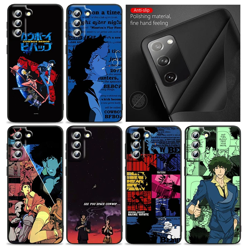 Anime Cowboy Bebop Phone Case For Samsung S24 S23 S22 S21 S20 FE S10 S10e Ultra Plus Lite Black Soft Cover