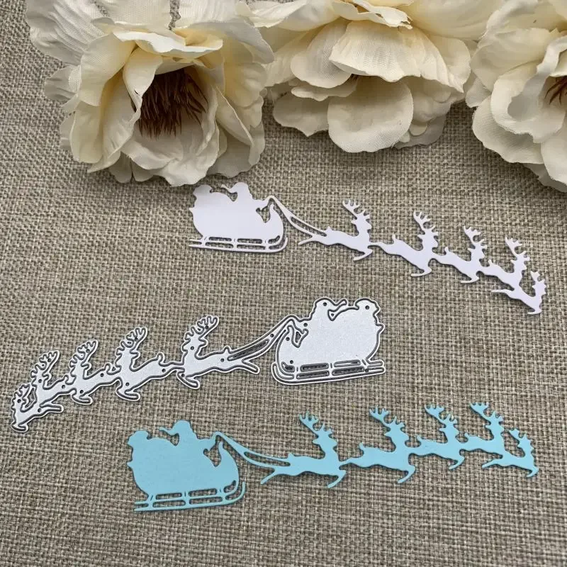 

Christmas santa sleigh deer Metal Cutting Dies Stencils For DIY Scrapbooking Decorative Handcraft Die Cutting Template Mold