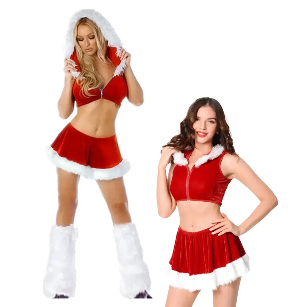 

New Style Sexy Women Christmas Uniform Santa Claus Costume Xmas Party Cosplay Set Christmas Uniform Seductive Set