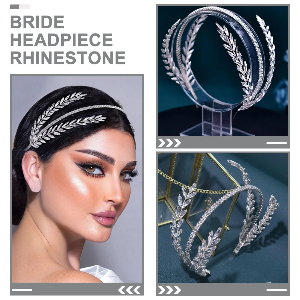 

Bride Rhinestone Headband Soft Comfortable Bridal Hair Accessory Wedding Party Performance Hairband for Women Girls