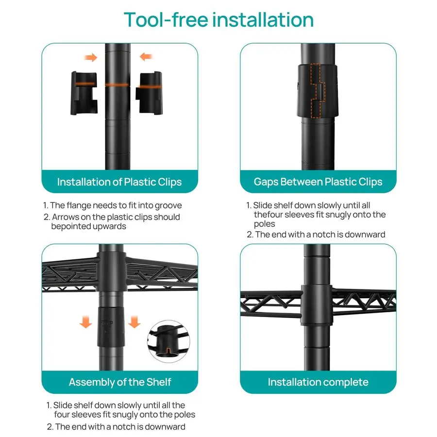 Étagère de rangement robuste réglable à 5 étagères, avec roulettes, organisateur en acier, étagères en fil métallique, organisateurs de salle de bains et étagères