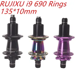 690 rings RUJIXU Dirt Jump Hub Single speed Locks Machining Aluminum Alloy 32holes  135*10mm,DJ MTB Bike hub 6 claw 2 teeth BMX