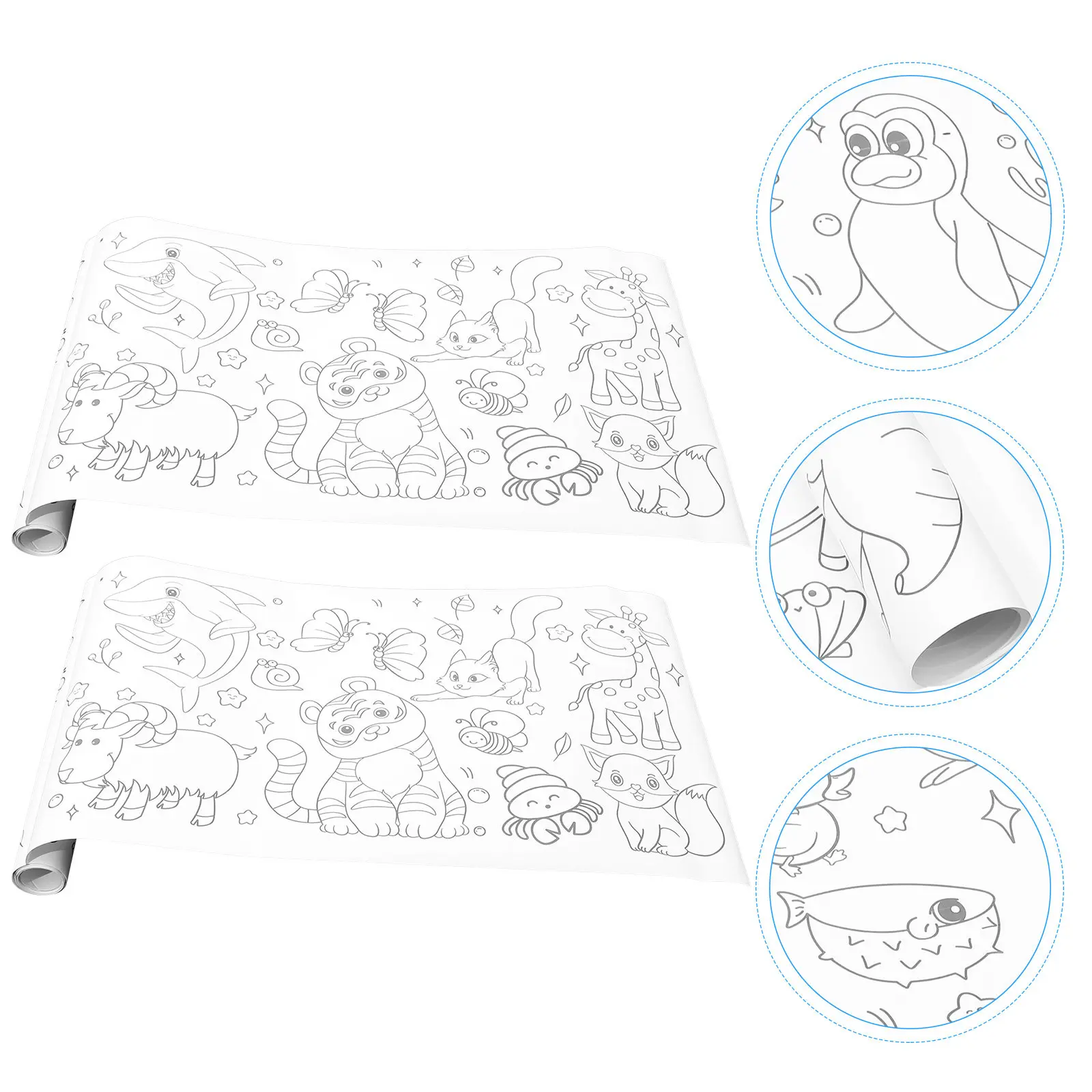 2-ロール子供用絵画ぬりえポスター描画子供用落書き紙子供-diy-スクロール
