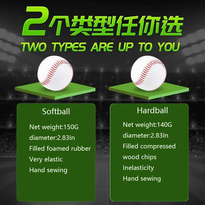 1PC Baseball No. 9 Softball Hardball Softball Craft Ball Sports Products White Safe Kids Mens Baseball sports Training Standard