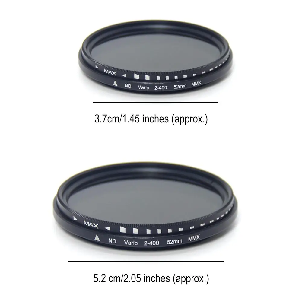 2 IN 1 Lens Universal Clip 37mm 52mm Mobile Phone Lens Super Wide Angle ND 2-400 Adjustable Density Filter For iPhone Android