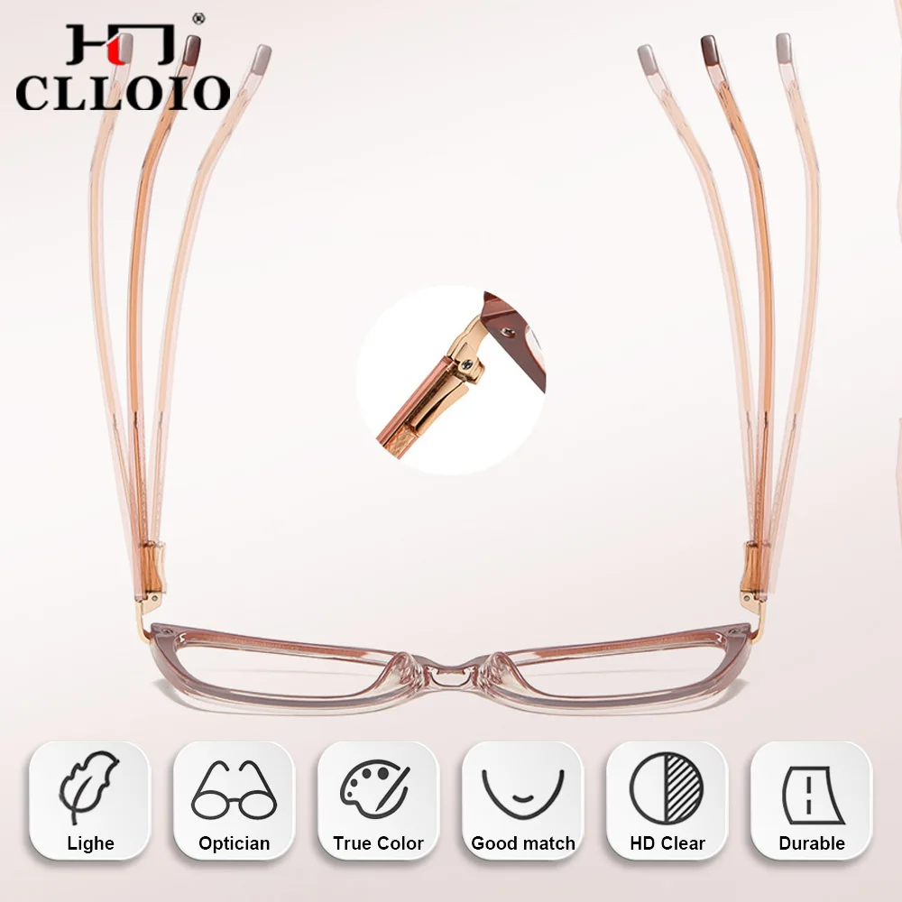 CLLOIO جديد بسيط المرأة القط العين قصر النظر وصفة طبية نظارات للقراءة مكافحة الضوء الأزرق النظارات البصرية التقدمية اللونية