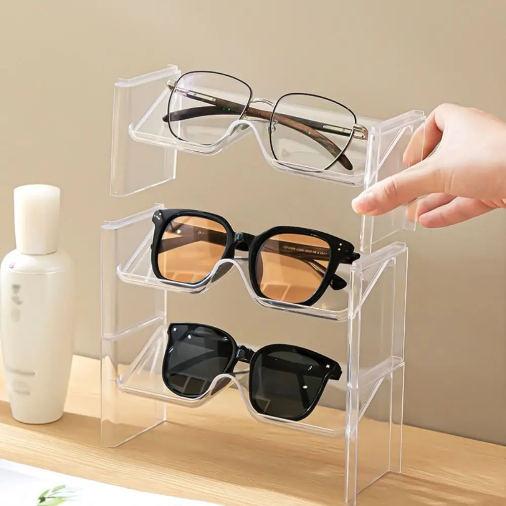 Plastic Sunglasses Show Rack Holders Eyeglasses Display Stand Storage Holder Glasses Shelf Home Organizer Space Saving Shelf