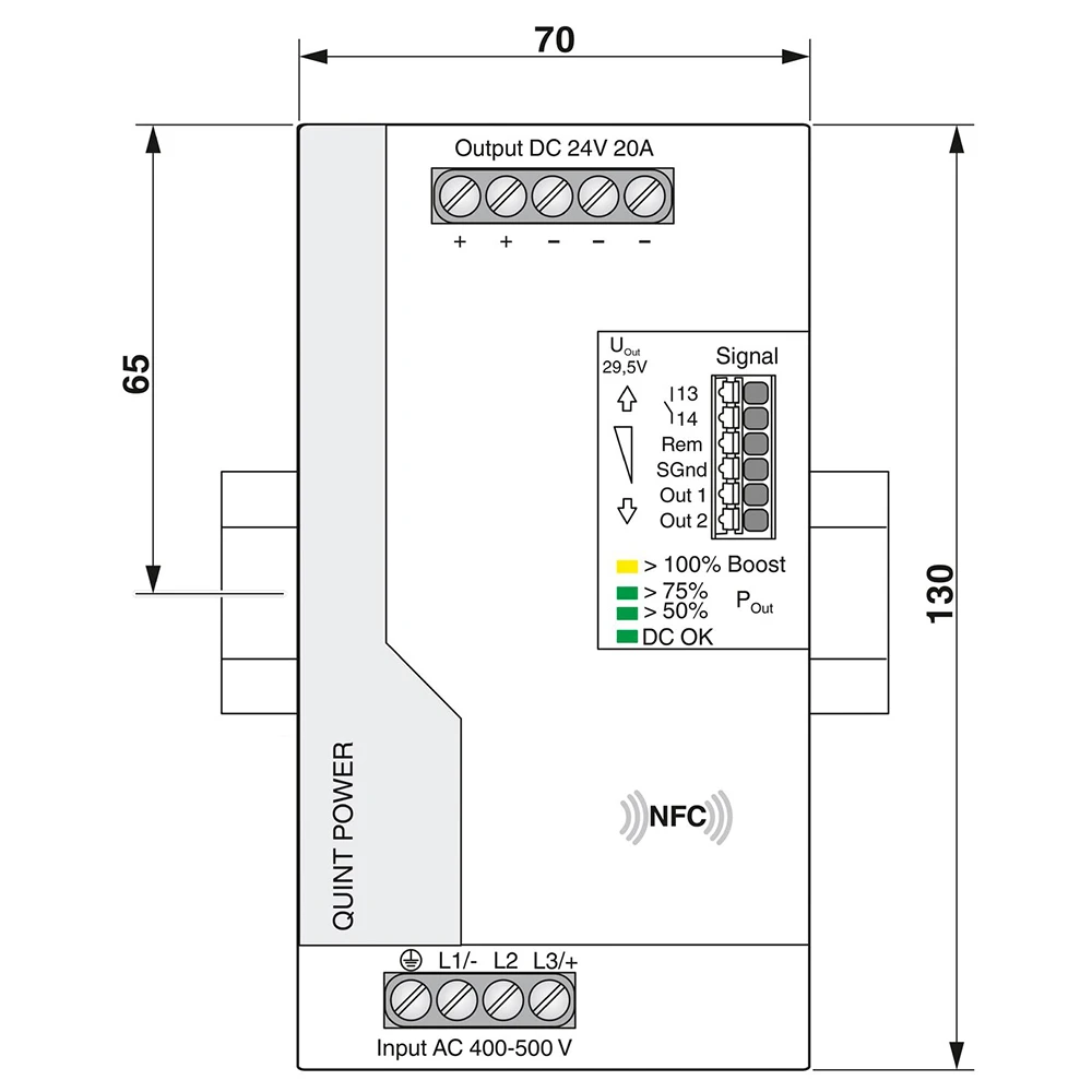 New 2904622 QUINT4-PS/3AC/24DC/20 QUINT POWER (Replace:2938727) 24VDC/20A Switching Power Supply Fast Ship Works Perfectly