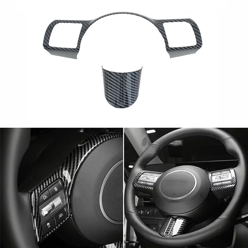 

OB-For Hyundai Sonata DN8 2024 Car Steering Wheel Cover Trim Decorative Frame Carbon Fiber Interior Accessories