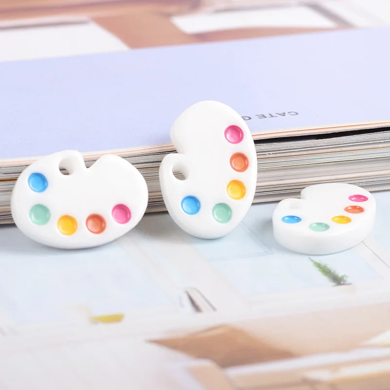 10pcs Diy Kawaii Resin Palette Flatback Charm Craft Supplies Embellishments Miniature Accessories