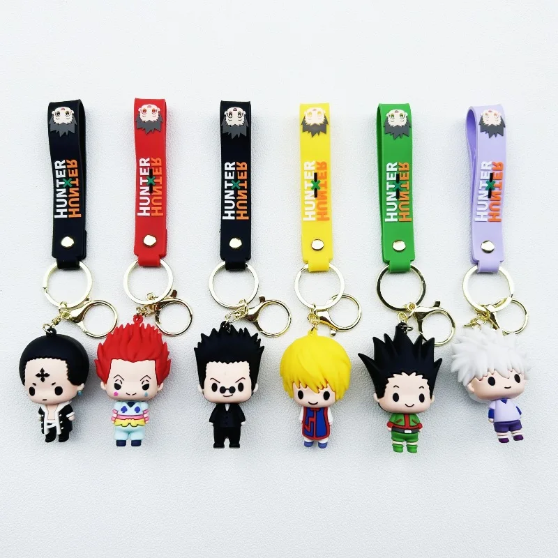 Anime Hunter x Hunter Keychain Cosplay Killua Kurapika Keyrings Resin Pendant Car Bag Key Chain Jewelry Accessories