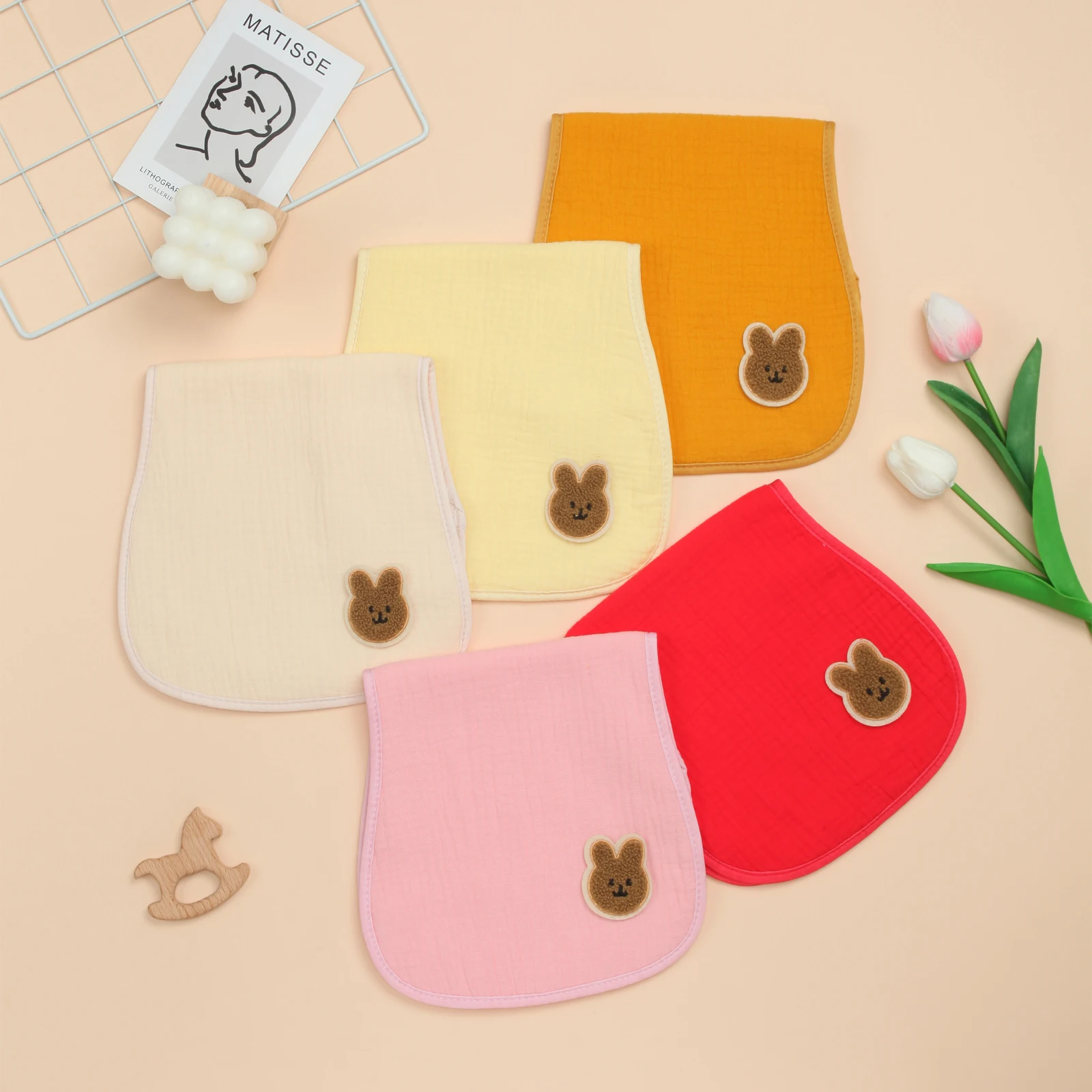 

5 упаковок милых детских салфеток для отрыжки, хлопковые тряпки для отрыжки для малышей, мальчиков и девочек, очень мягкие и впитывающие салфетки для отрыжки младенцев