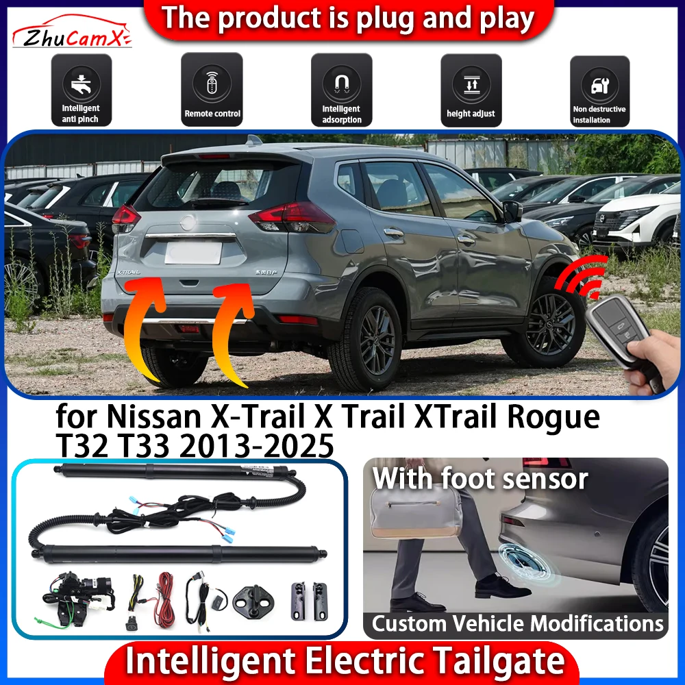 نظام الباب الخلفي الذكي الذي يعمل بالطاقة لنيسان X-Trail X Trail XTrail Rogue T32 T33 2013-2025 طقم رفع صندوق السيارة الذكي التلقائي #1