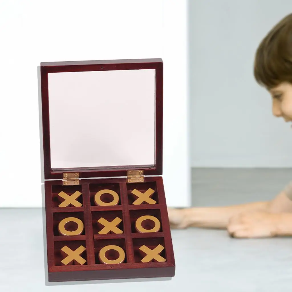 Classic Wooden Tic-toe Game Noughts And Crosses Outdoor / Indoor Set Double Battle Interaction Parent-child Living