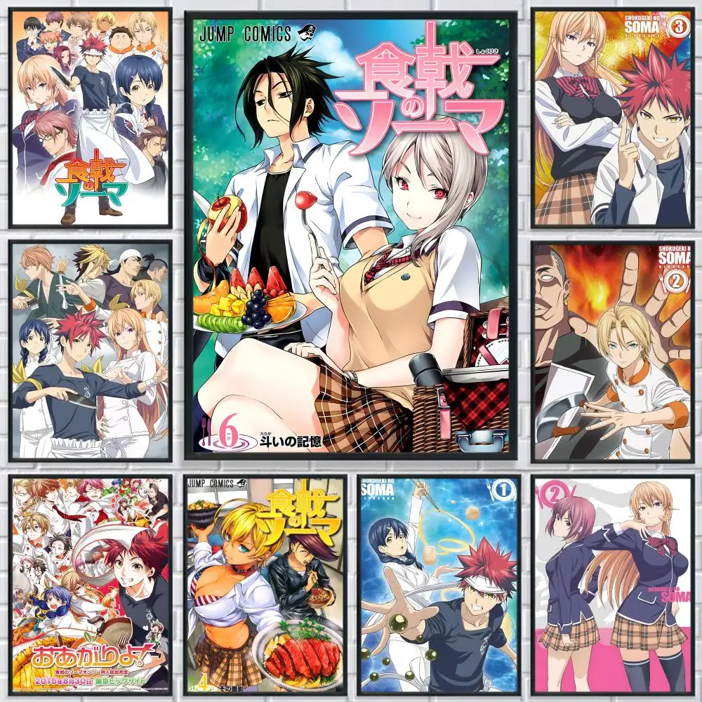 

Anime Food Wars Shokugeki no Soma Poster HD Print Personalized Canvas Wall Mural Art Photos for Living Room Home Decor Durable