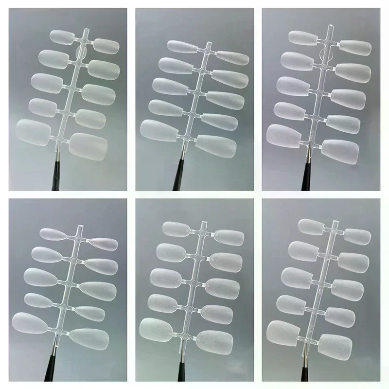 100Pcs/Box Matte Fake Nails NO Polishing Press On False Nails Medium Short Design High Matt Soft Gel Nail Tips For Extension