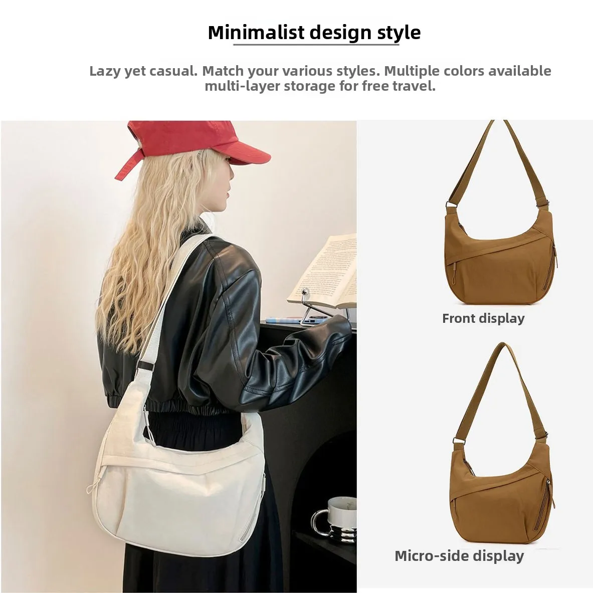 

Fashionable languid lazy wind large capacity crossbody bag simple all kinds of nylon female bag trend light shoulder bag