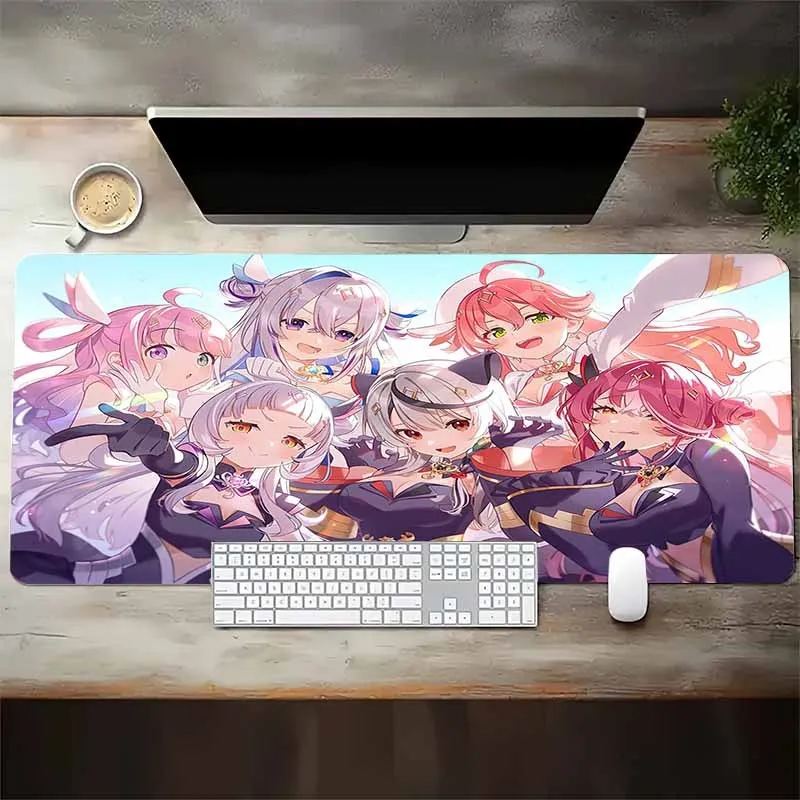 Anime Virtual Group Large Mouse Pad, Non‑Slip HD Printed Desk Mat for Laptop PC, Gaming Home Office Study Use