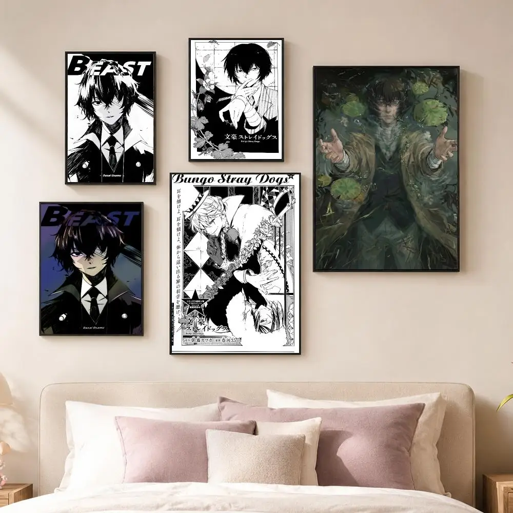 Anime B-Bungo Stray Dogs Poster Vintage PP Paper Wall Art Home Decor Print for Bedroom Living Room Aesthetic Gift