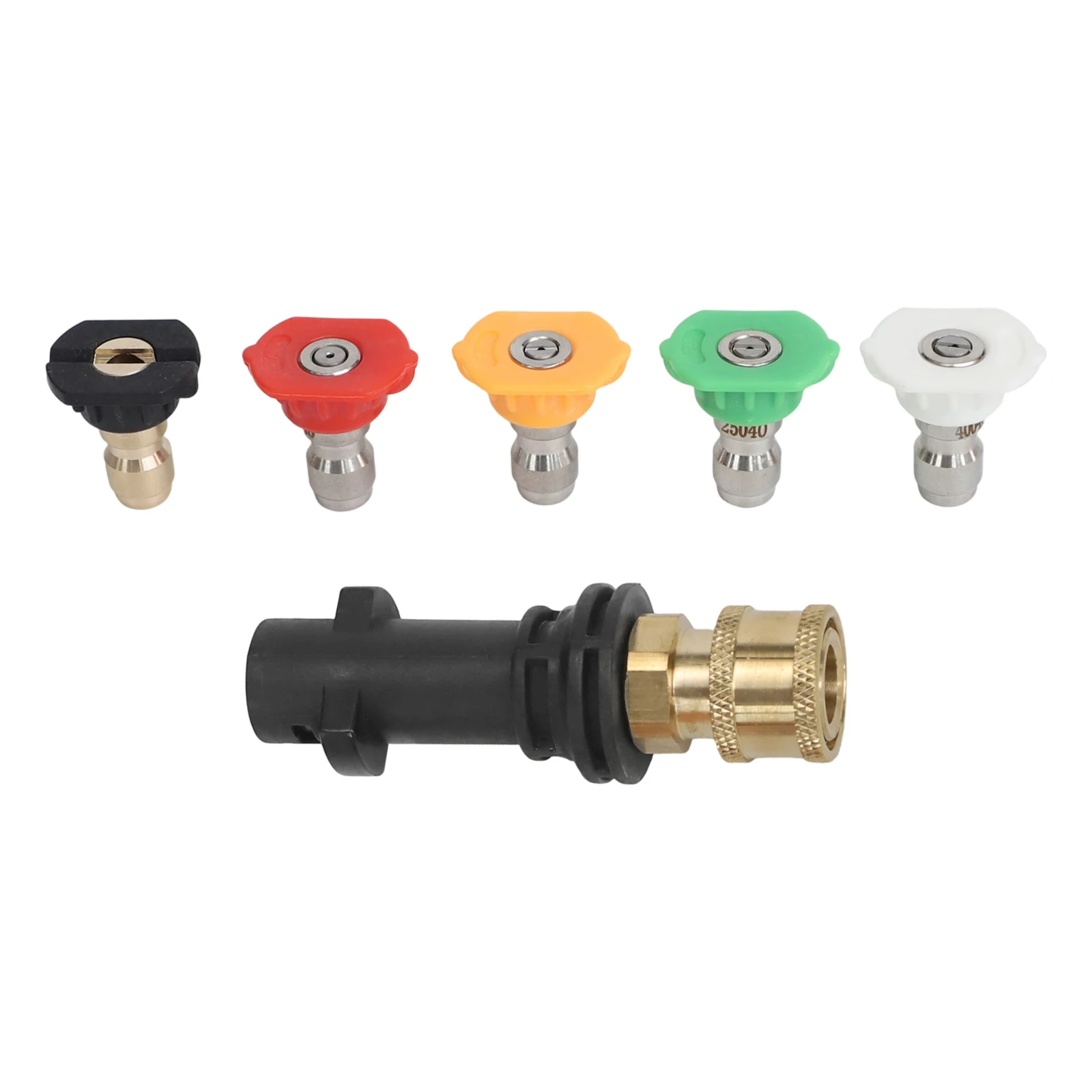 

Brass Rubber Nozzle Adapter Adapter Foam Nozzle Quick Connect Nozzle 3000 PSI Pressure Rating Detailing Car Rims