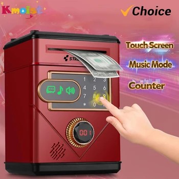 Electronic touch screen piggy bank security password Mini smart music counting money piggy bank ATM banks toys for children gift