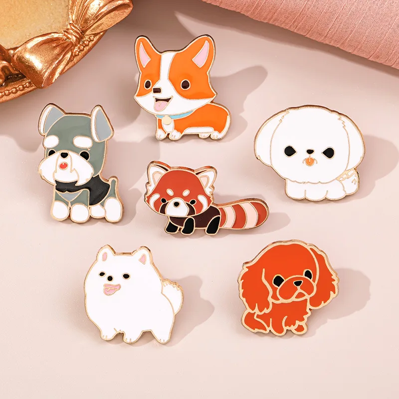 كلب بروش شارة الملابس على ظهره الملحقات سبيكة الصدر التجارة الخارجية عبر الحدود الساخن بيع