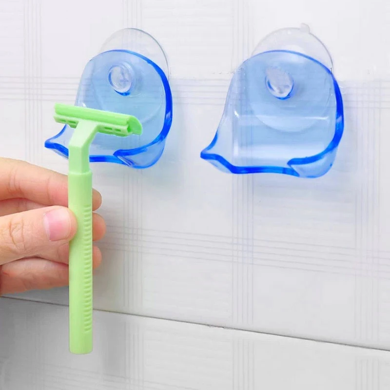 1pc Shaver Toothbrush Holder Bathroom Wall Sucker Suction Cup Hook Razor Washroom Holder Rack