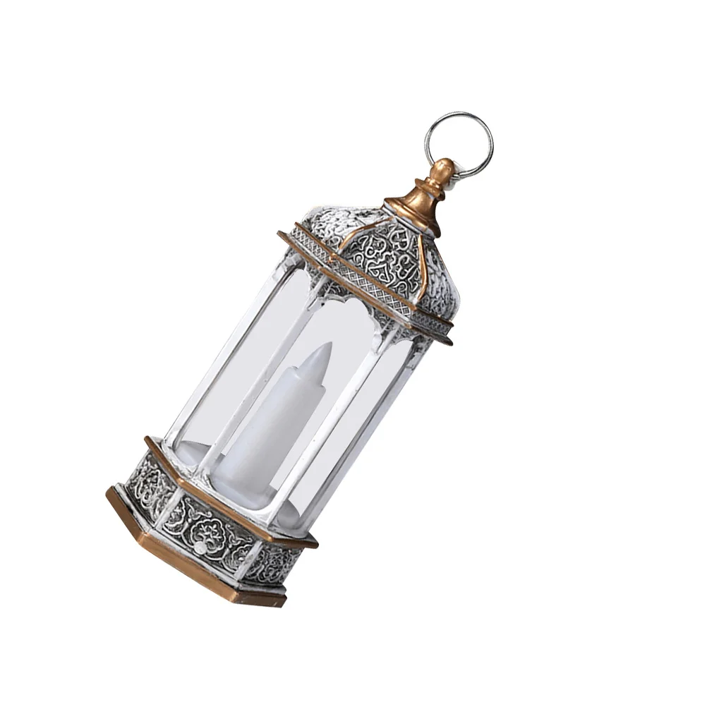 

Vintage Lamp Ornament Retro Glowing Wind Lantern with Simulated Flame Light for Christmas Decor Party Home Ambience