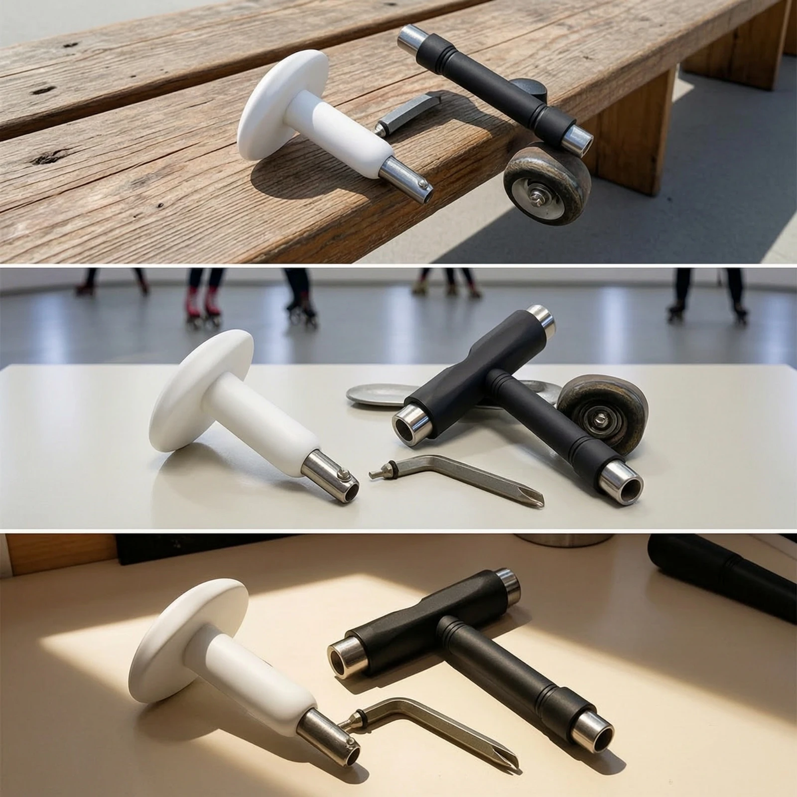 Skateboard T-Tool with Bearing Press Complete Skateboard Tool Kit Bearing Press Puller Compact T-Wrench Long-Lasting view 4