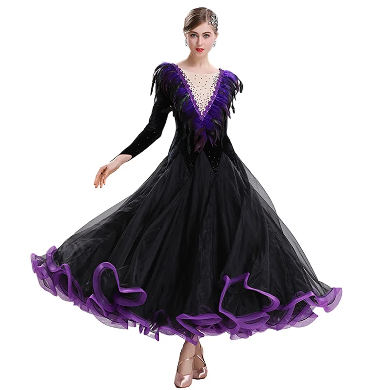 2025 Newest Woman Ballroom Dance Competition Dress Dance Ballroom Waltz Standard Dance Dress Women Ballroom Dress  MQ291