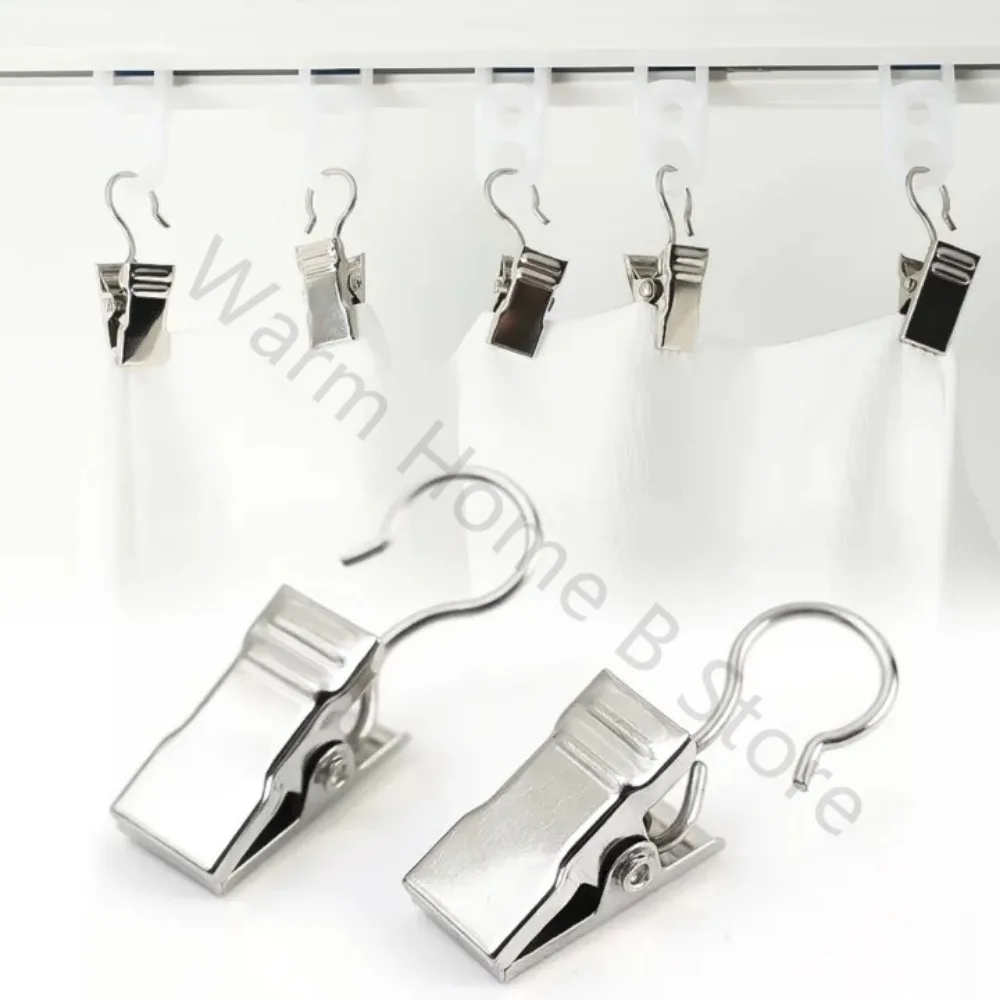 1/40pc Curtain Clips with Hook Sturdy Durabl Photos Multipurpose Clips Solid Iron Drapery for Home Window Decoration Accessories