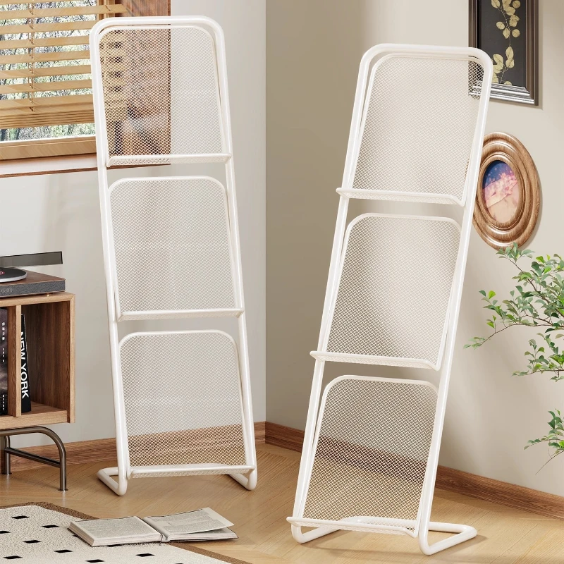 Shelf Display Magazine Racks Shelves Bookshelf Modern Ladder Magazine Racks Office Metal Furniture Стенд Для Журнала MHSNJ