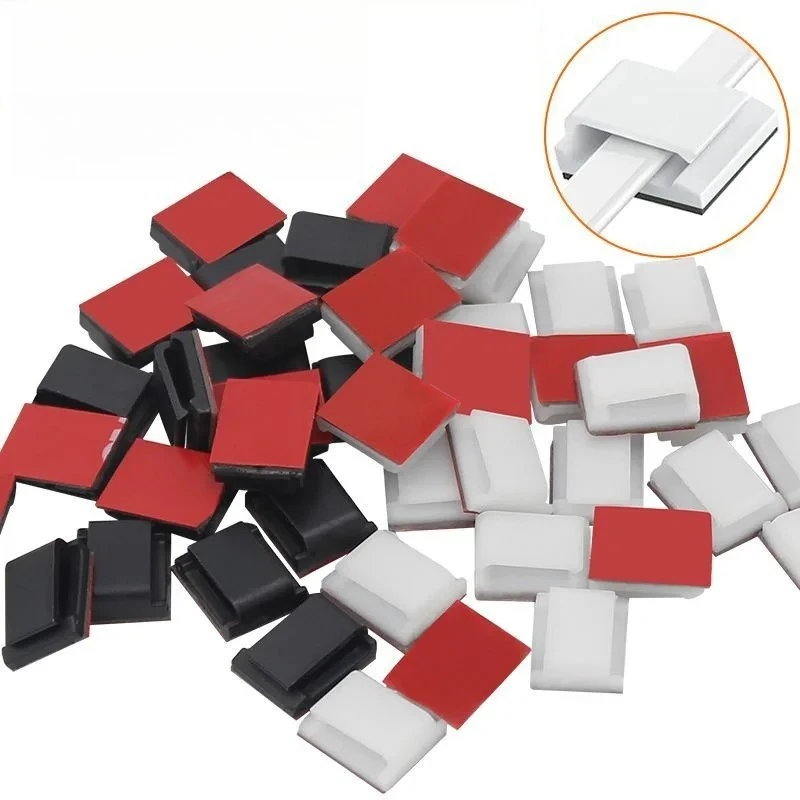 20/50pcs Light Strip Mounting Clips Self Adhesive Led Light Fasteners Mounting Holder Cable Clamp Organizer Led Fix Holder Clips