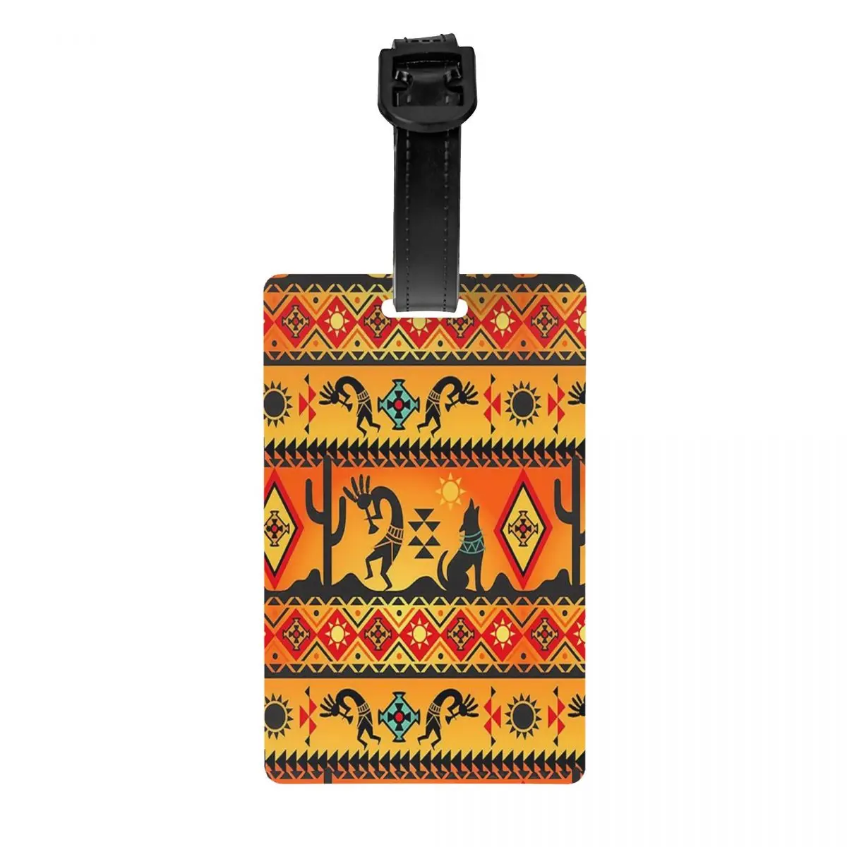 

Custom African Tribal Native American Kokopelli Luggage Tags Custom Baggage Tags Privacy Cover ID Label