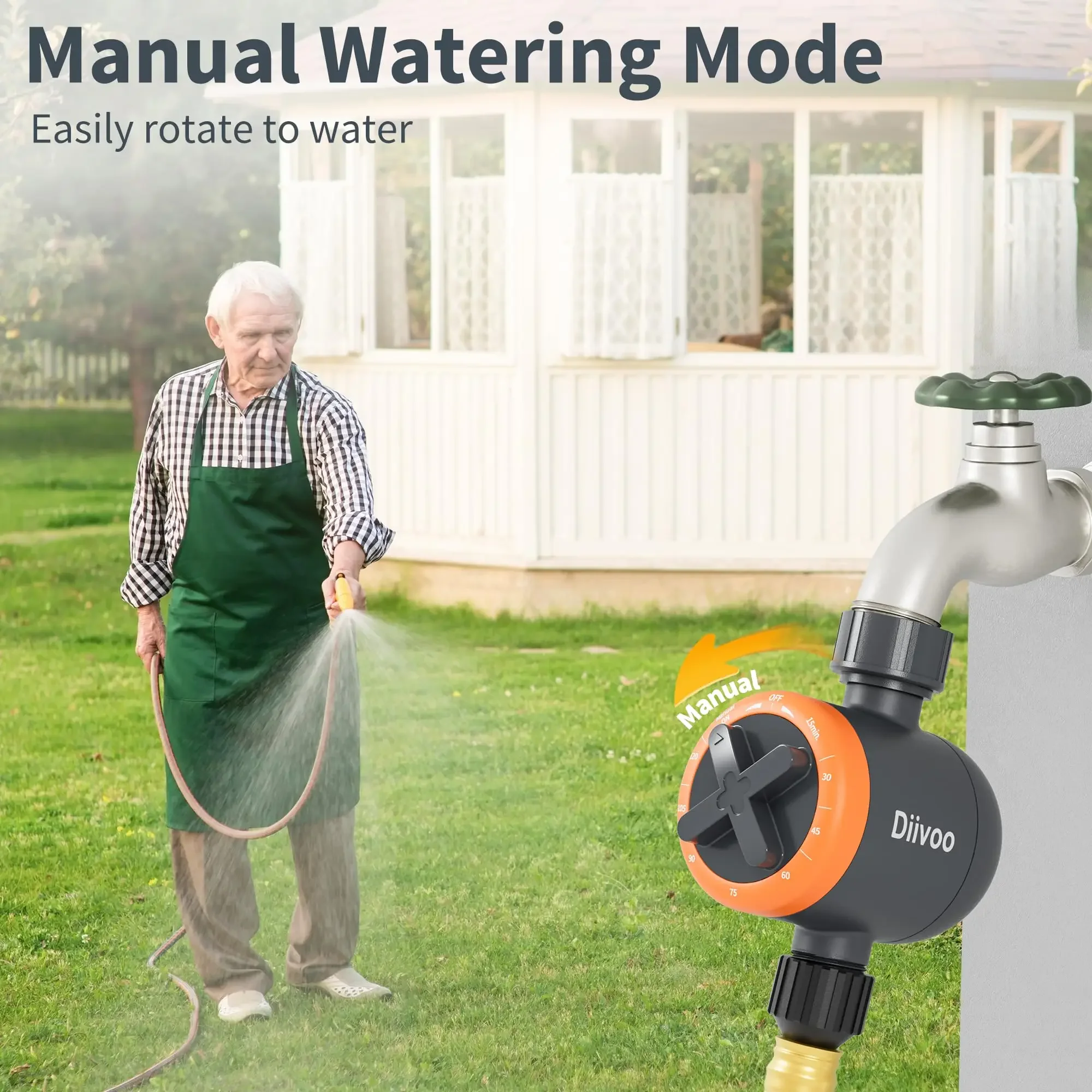 Diivoo Garden Ball Valve Automatic Electronic Watering Timer Home Garden Irrigation Timer Water Pressure Work Controller System